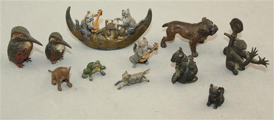 A miniature Austrian cold painted bronze Bulldog, Bulldog 2in.